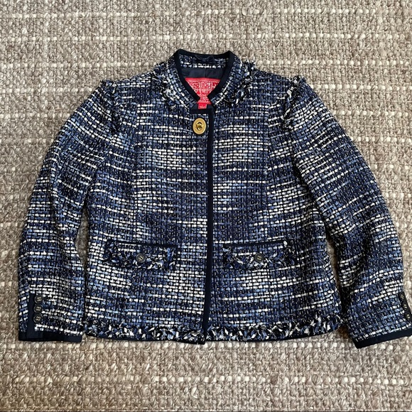 COACH 1941 Poppy Blue Phoebe Tweed Blazer Jacket - Picture 4 of 16